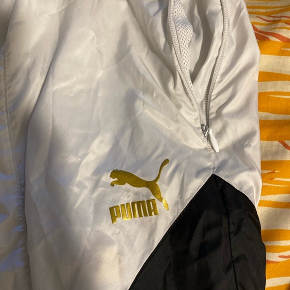 Puma Unity Collection Cuffed Track Pants - White & Black - Size “Men’s” Medium - Picture 2 of 8